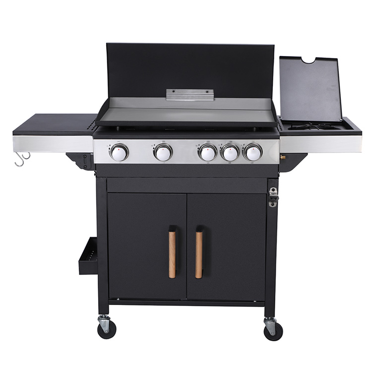 Plancha per barbecue a gas a 4 fuochi con carrello staccabile